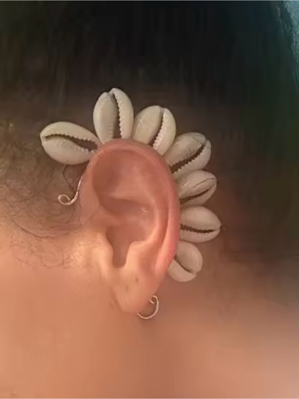 Shell Cowrie Ear Cuff - White